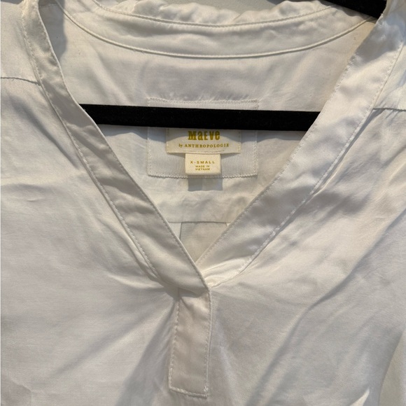 Anthropologie Maeve Silky Collared Popover Blouse - Picture 6 of 8